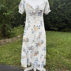 4SI3NNA White Floral Midi Dress | Small